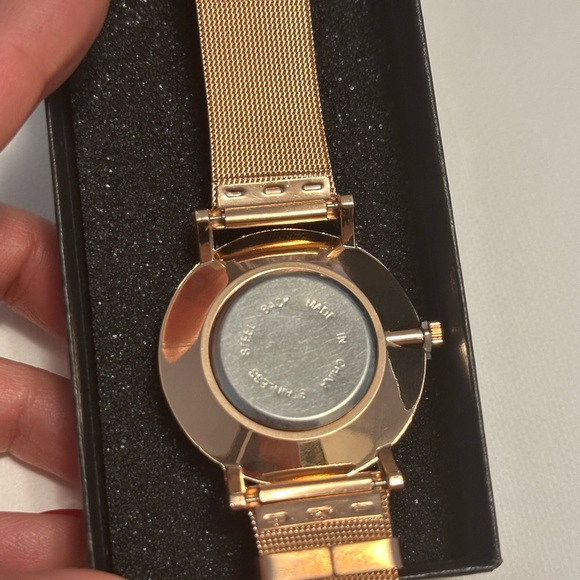 Round Pointer Quartz Watch Large Geo Dial Analog Mesh Strap Wristwatch Women - Picture 6 of 8